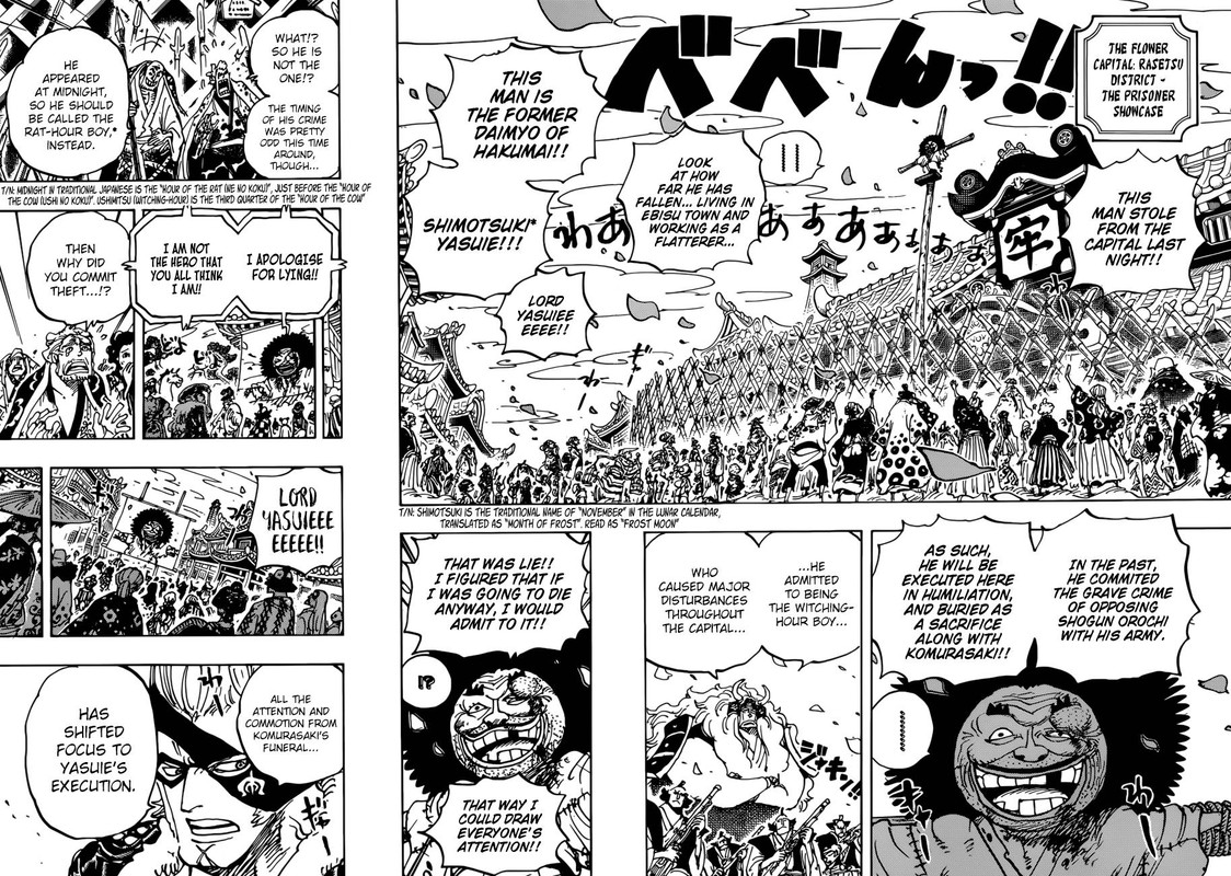 One Piece Manga Chapter 942 page 4 - Daimyo of Hakumai, Shimotsuki Yasuie