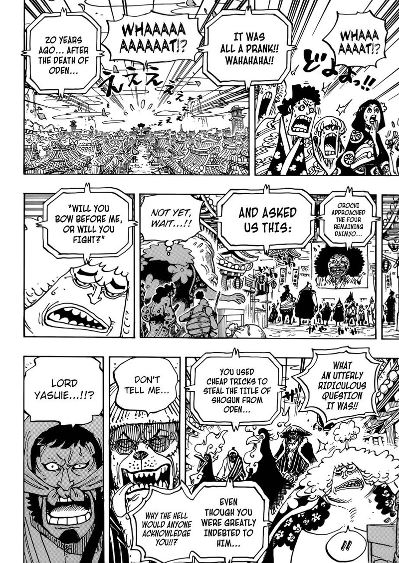 One Piece Manga Chapter 942 page 9 - Daimyo of Hakumai, Shimotsuki Yasuie