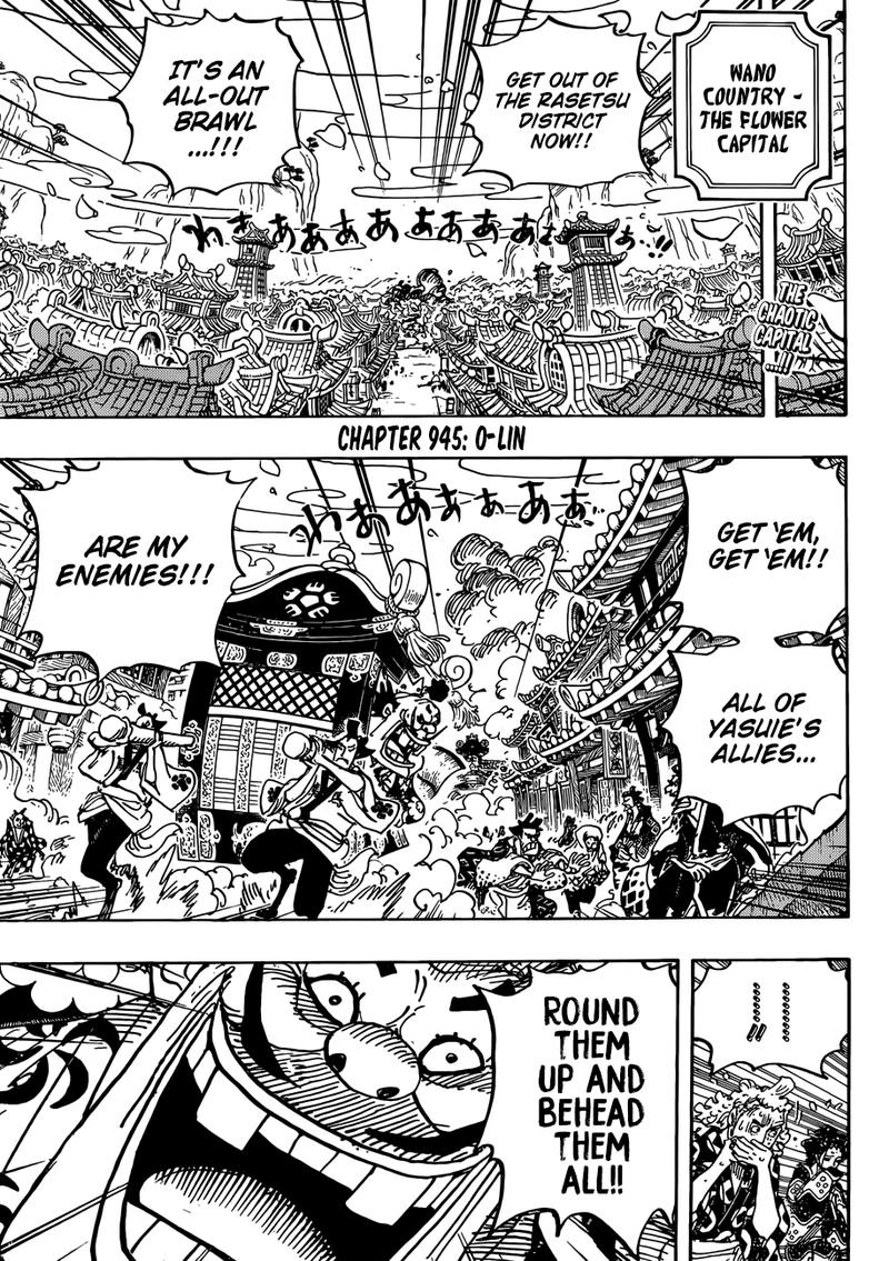 One Piece Manga Chapter 945 page 3 - O-Lin