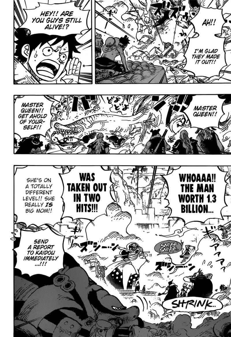 One Piece Manga Chapter 946 page 4 - Queen vs. O-Lin