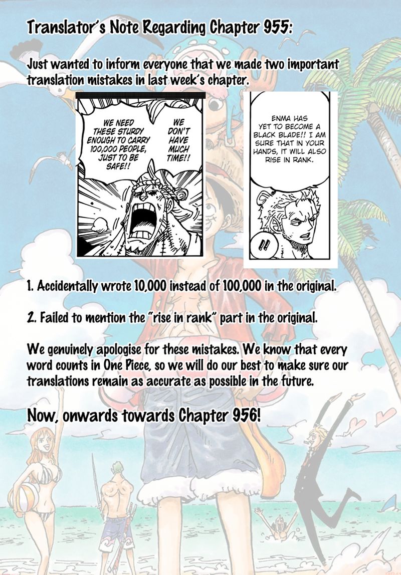 One Piece Manga Chapter 956 page 1 - Big News