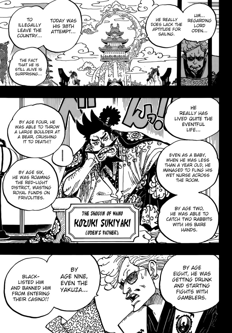 One Piece Manga Chapter 960 page 7 - Introducing Kouzuki Oden