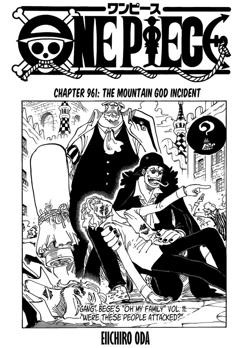 One Piece Manga Chapter 961 page 1 - The Mountain God Incident