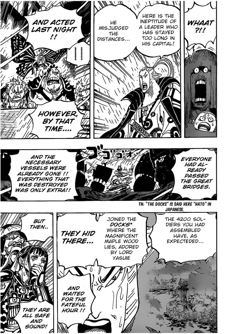 One Piece Manga Chapter 975 page 15 - Kin'emon's Clever Trick