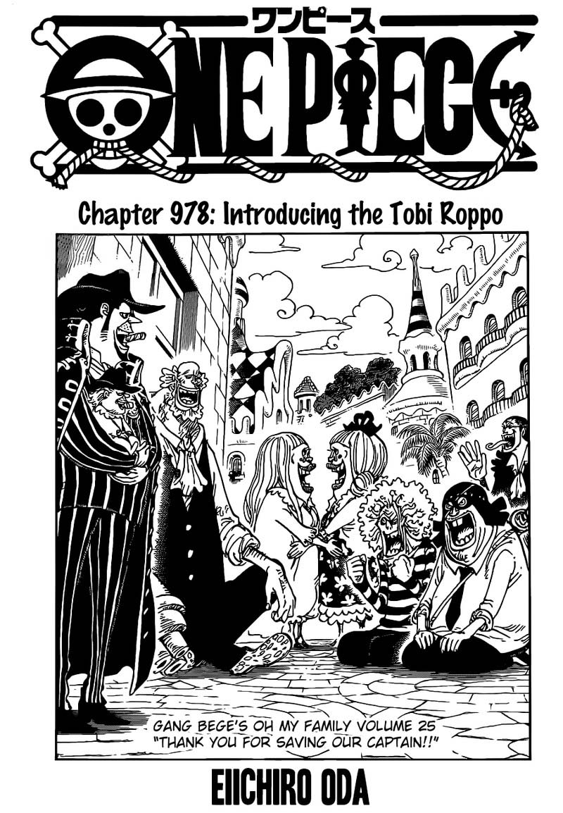 One Piece Manga Chapter 978 page 2 - Introducing the Tobiroppo