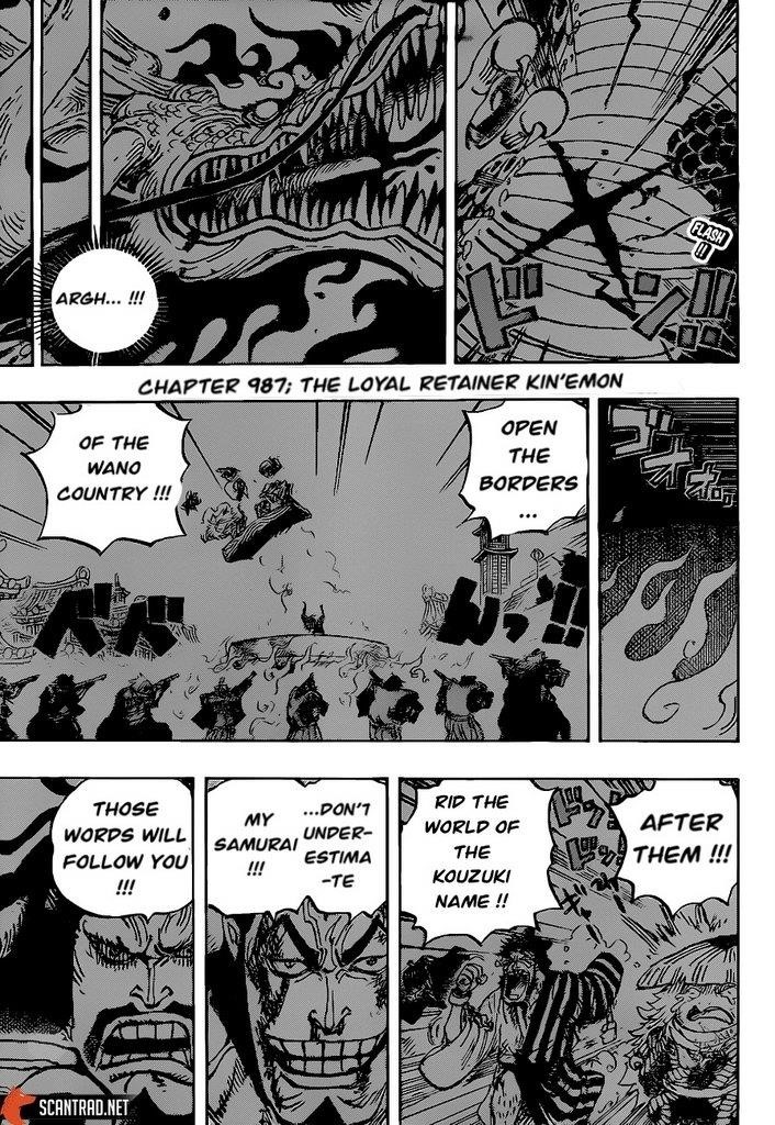 One Piece Manga Chapter 987 page 3 - The Brocade of Loyal Retainers