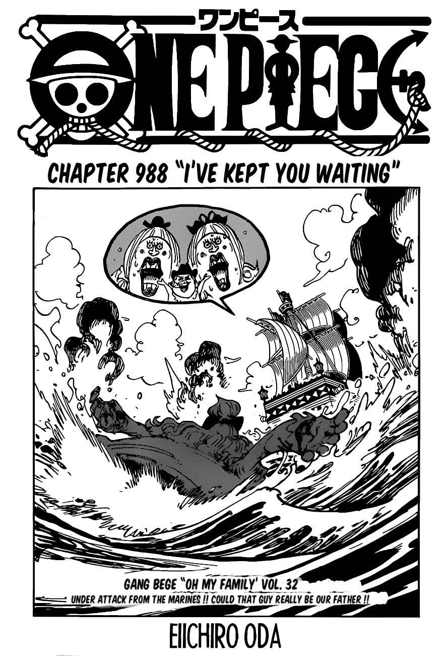 One Piece Manga Chapter 988 page 1 - Sorry for the Wait