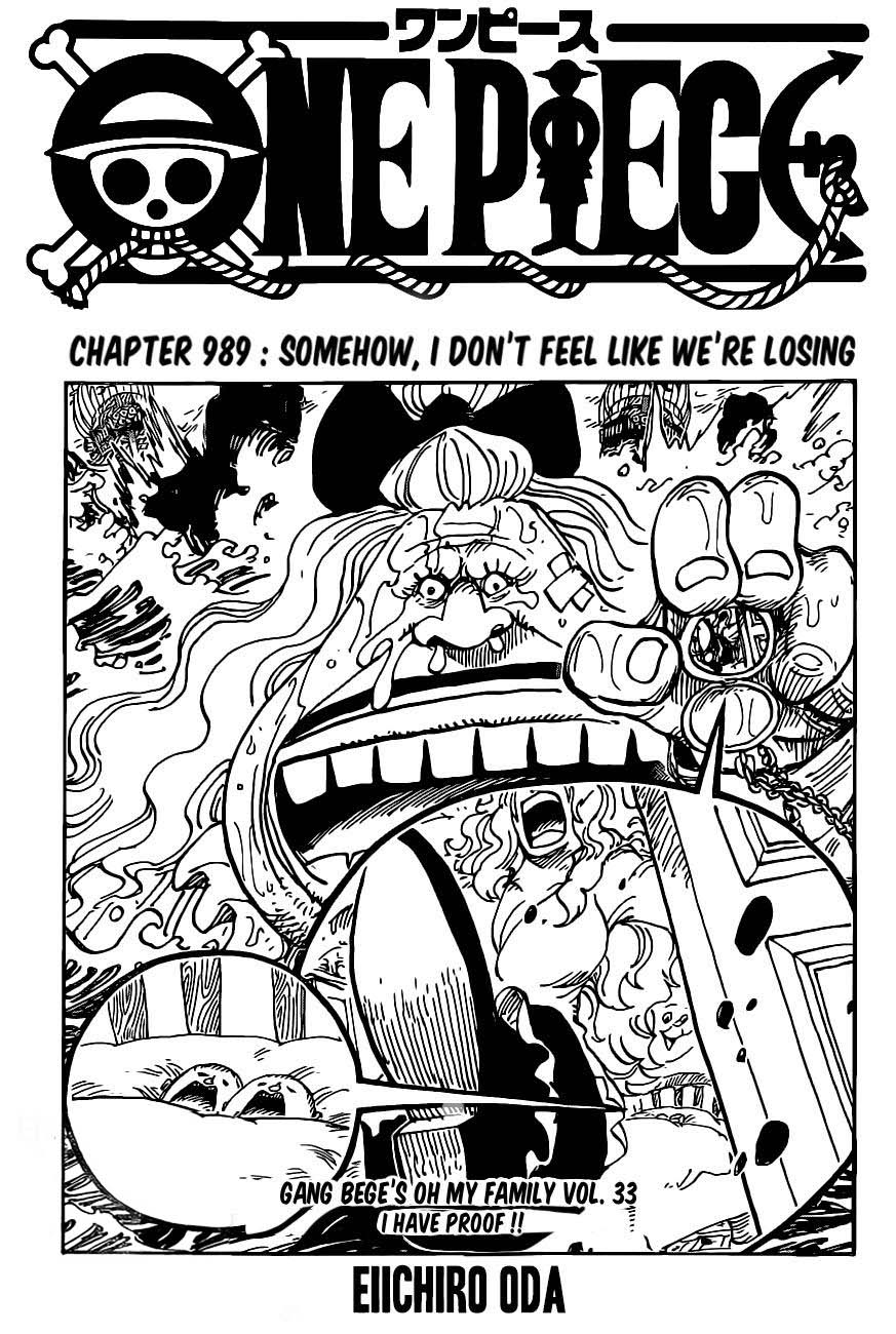 One Piece Manga Chapter 989 page 1 - I Can't Imagine Losing